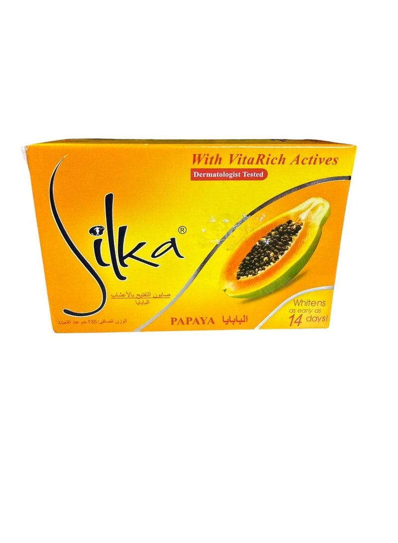 Silka Whitening Herbal Soap 135g – Herbal Papaya Soap for Glowing Skin & Smoothness 2Pcs